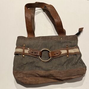 Mona B Brown and Gray Tote Bag